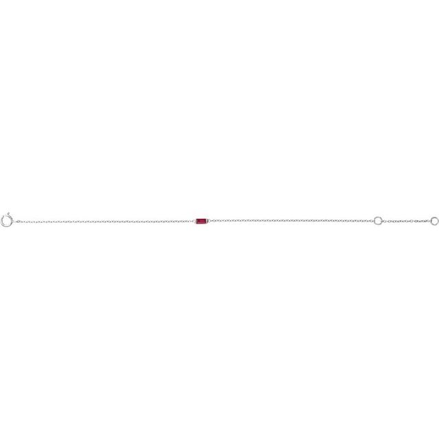 Straight baguette Straight Baguette Natural Ruby 6 1/2-7 1/2" Bracelet