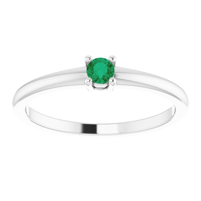 Round Natural Emerald Ring
