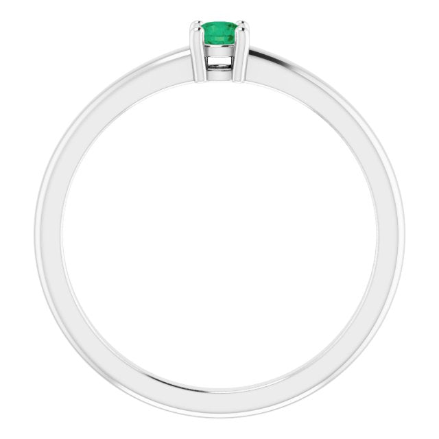 Round Natural Emerald Ring