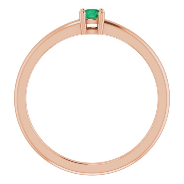 Round Natural Emerald Ring