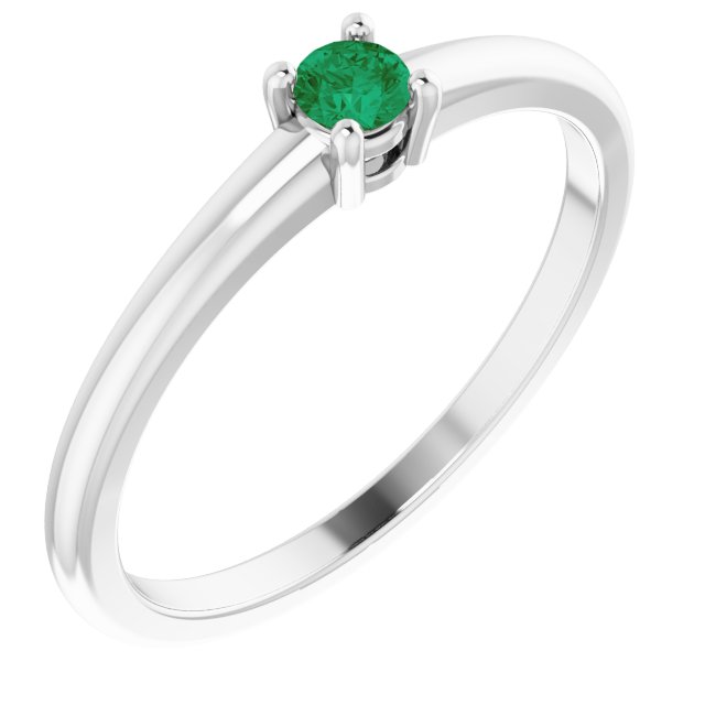 Round Natural Emerald Ring
