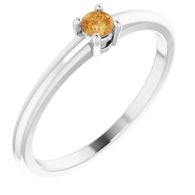 Round Natural Citrine Ring