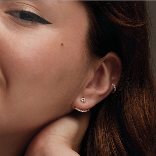 Round 1/5 CTW Lab-Grown Diamond Curved Bar Earring Jackets