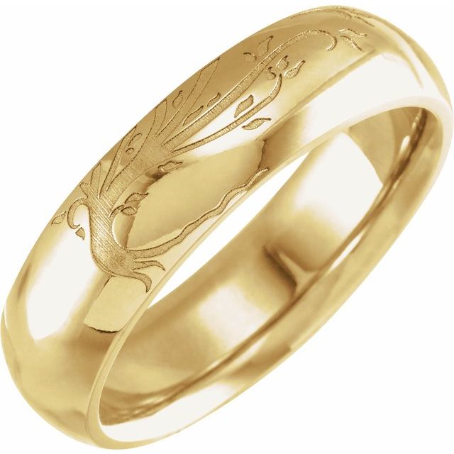 6mm Engraved Family Tree Ring