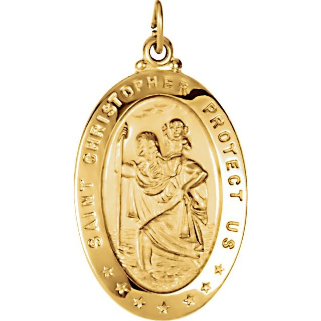 25x18mm Oval St. Christopher Medal