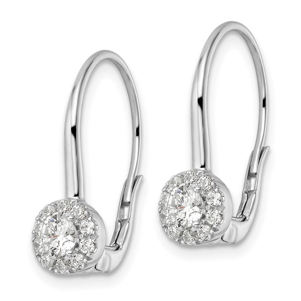 Lab Grown Diamond Leverback Drop Earrings in 14k White Gold
