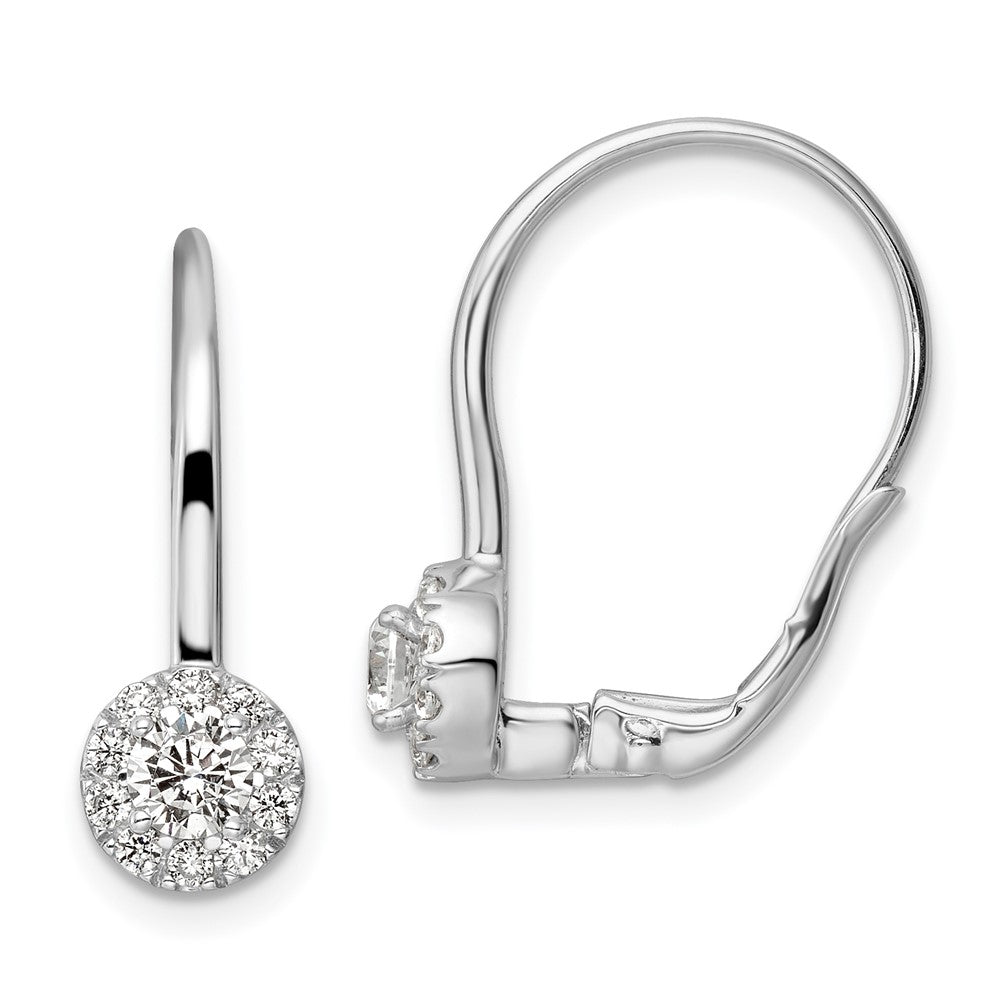 Lab Grown Diamond Leverback Drop Earrings in 14k White Gold
