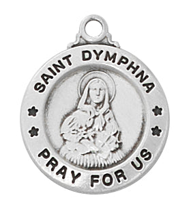 Sterling Silver St. Dymphna Pendant Boxed