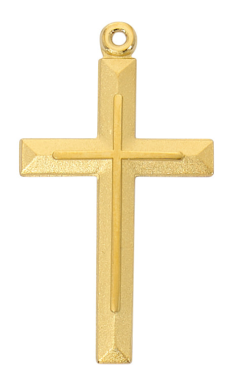 Gold over Sterling Silver Cross Boxed