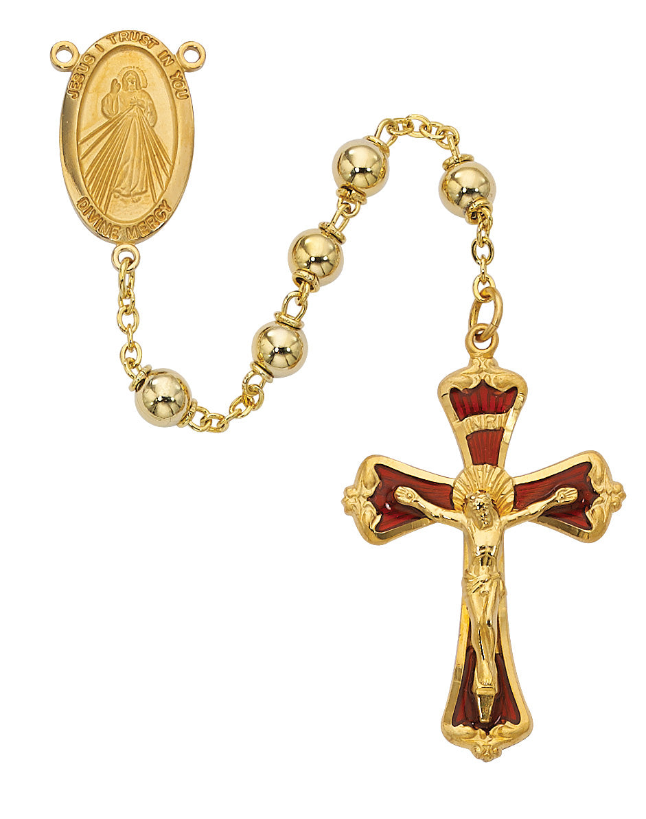 Gold Divine Mercy Rosary Boxed