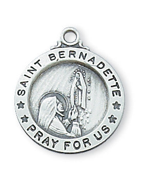 Sterling Silver St. Bernadette Pendant