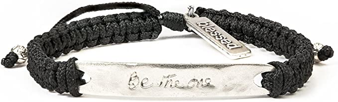 Be The One Mother Theresa of Calcutta Bracelet in Silver-Tone with Black Cord
